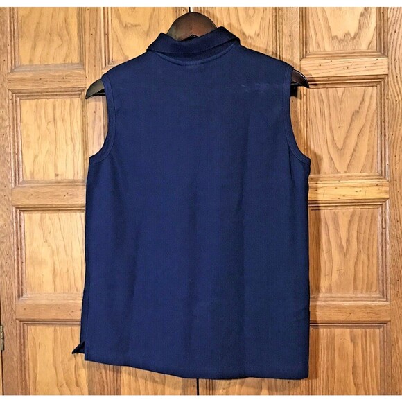 Vintage Winnie The Pooh Disney Polo Shirt Sleeveless Navy Women's L 100% Cotton - Picture 4 of 8